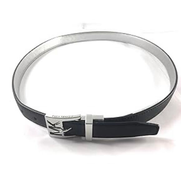 Michael by Michael Kors Twist Reversible Leather Belt – Black & Silver (XL) - Picture 3 of 12